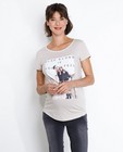 Zandkleurig T-shirt met lurexhals - null - Joli Ronde