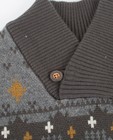 Truien - Grijze trui met jacquardpatroon
