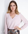 Hemden - Poederroze blouse met V-rug