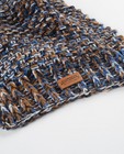 Blauwe grofgebreide sjaal