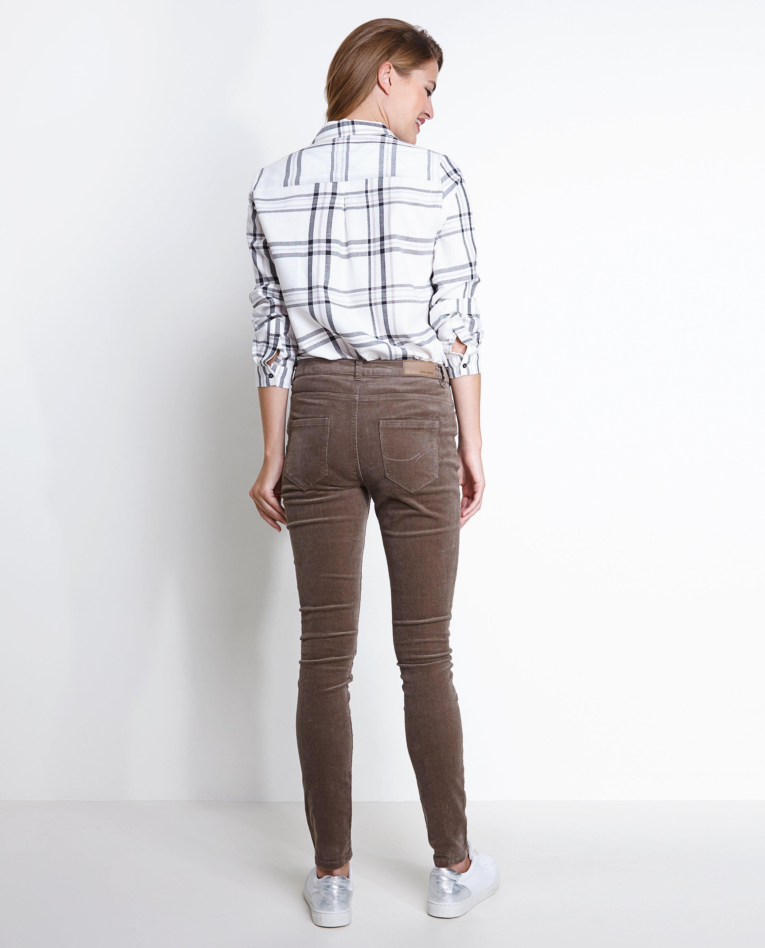 Broeken - Corduroy broek met skinny pijpen