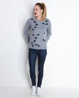 Grijze sweater met fluwelen print - null - Sora