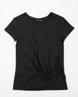 T-shirts - Zwart T-shirt met drapering