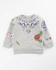 Grijze sweater met kleurrijke print - null - JBC
