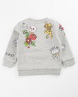Sweats - Grijze sweater met kleurrijke print