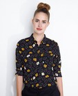 Chemises - Zwart hemd met bloemenpatroon