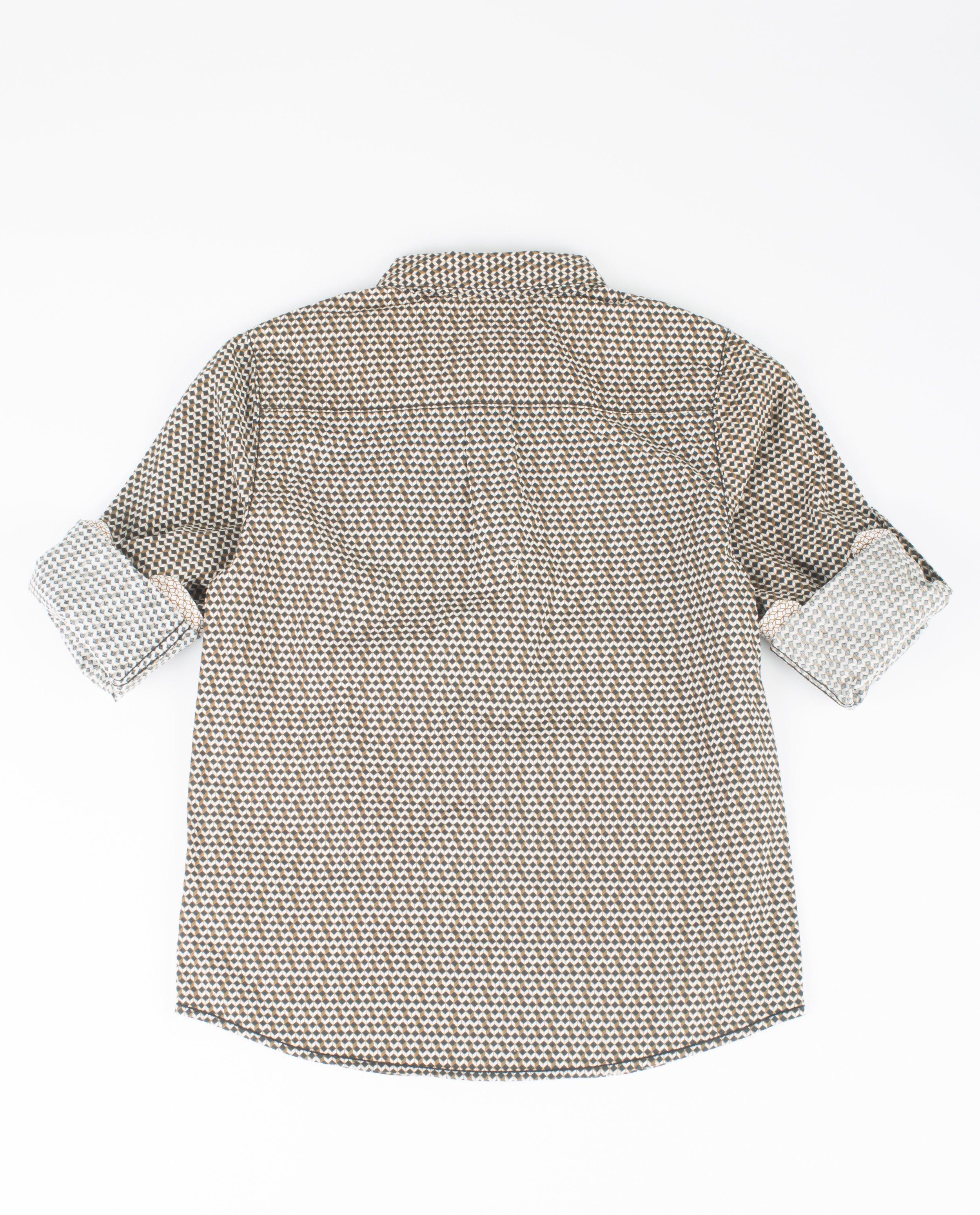 Chemises - Bruin hemd met grafische print