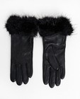 Leren handschoenen met imitatiebont - null - JBC