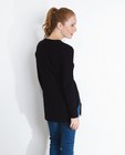 Truien - Zwarte trui van ribtricot