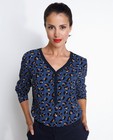 Hemden - Indigo blouse met luipaardprint