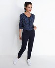 Chemises - Indigo blouse met luipaardprint