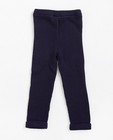 Pantalons - Blauwe geribde broek