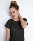 Truien - Zwart geweven lurex-T-shirt