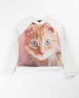 Sweaters - Ecru sweater met kat