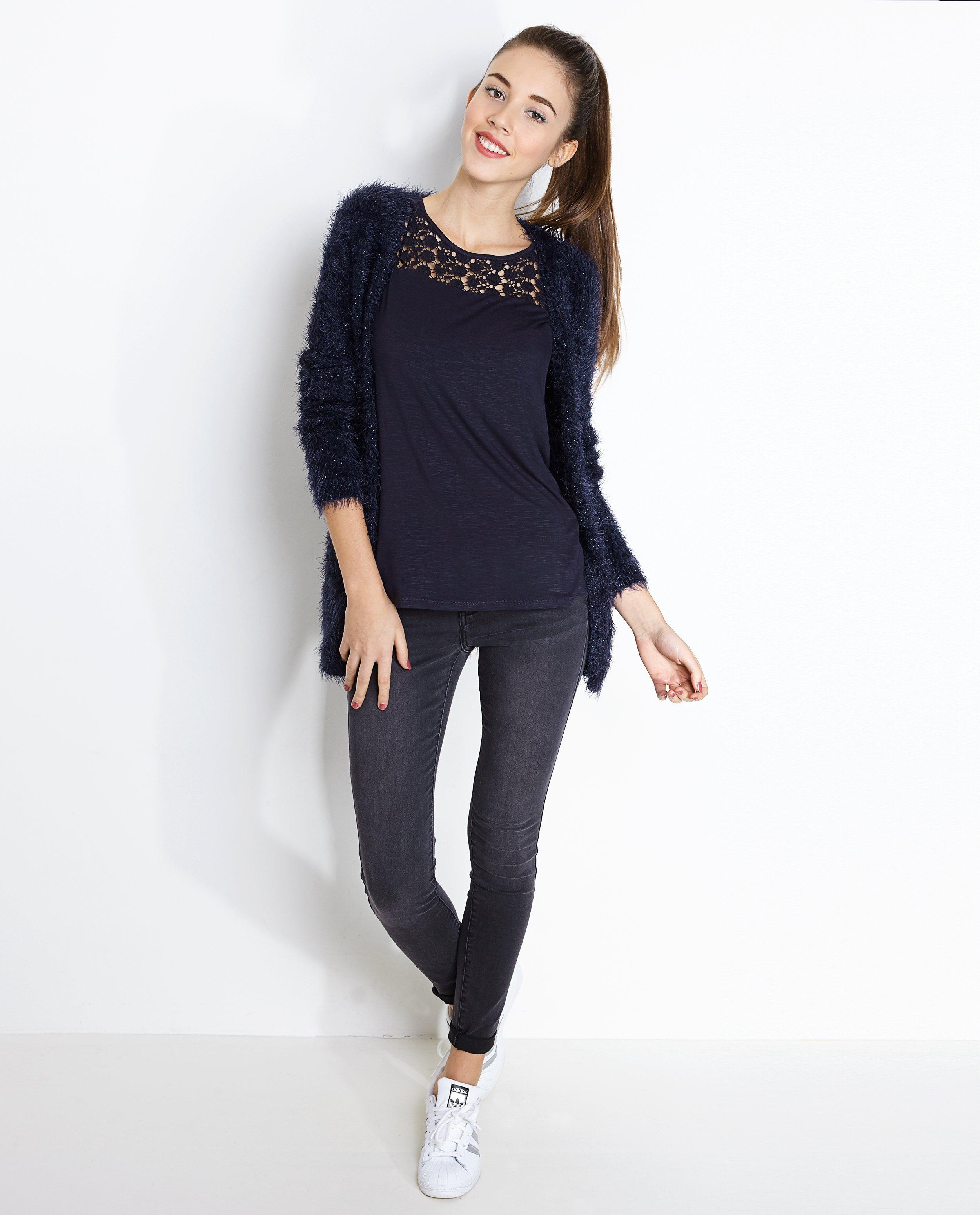 Harig vest met lurex - null - Groggy