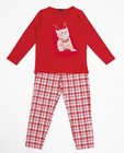Nachtkleding - Rode pyjama met geruite broek
