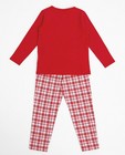 Pyjamas - Rode pyjama met geruite broek