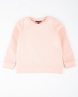 Sweats - Zalmroze sweater met pailletten