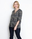 Kaki blouse met tropische print - null - Lena Lena