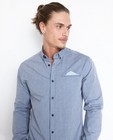 Hemden - Lichtgrijs chambray hemd met reliëf