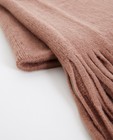 Bonneterie - Poederroze sjaal met lange franjes