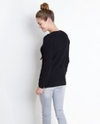 Truien - Zwarte lace-up trui met V-hals