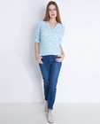 Hemden - Ijsblauwe blouse met abstracte print