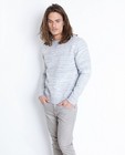 Sweats - Lichtgrijze sweater met reliëfprint