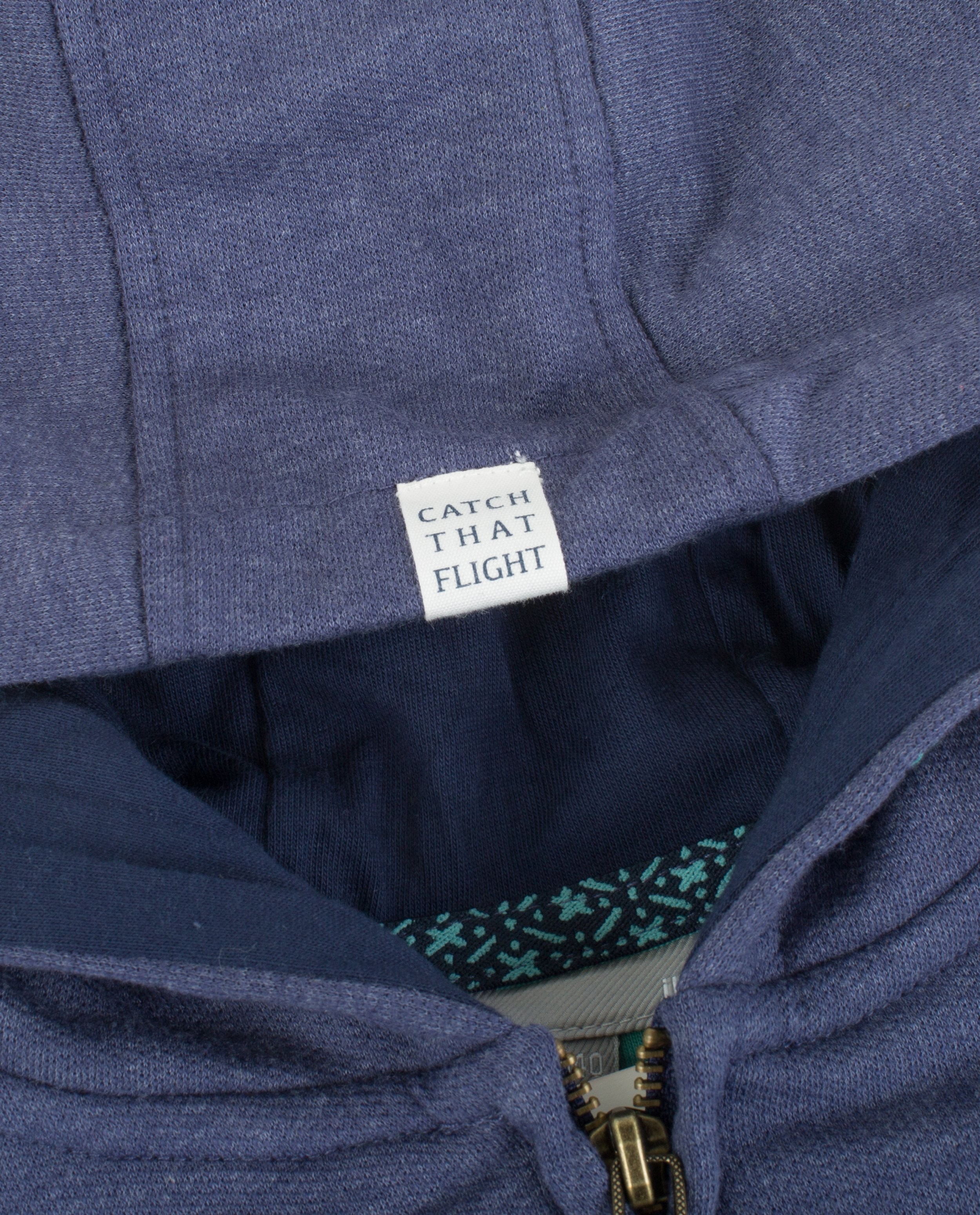 Cardigan - Blauw vest met kap + patch 