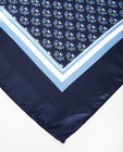 Breigoed - Donkerblauwe gladde sjaal met print