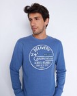 Sweaters - Blauwe sweater met opdruk