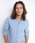 Hemden - Blauw gestreept hemd met print