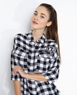 Hemden - Zwart-wit geruit hemd met patches