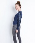 Sweats - Kaki sweater met print + pailletten