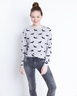 Sweaters - Lichtgrijze trui met hondenprint
