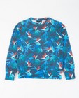 Blauwe sweater met tropische print - null - JBC