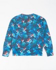 Sweaters - Blauwe sweater met tropische print