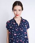 Hemden - Cropped hemd met flamingoprint