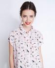 Hemden - Cropped hemd met flamingoprint