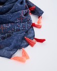 Breigoed - Donkerblauwe sjaal met kwastjes