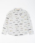 Hemden - Lichtgrijs hemd met autoprint