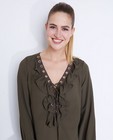 Hemden - Lace-up blouse met volants