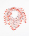 Sjaal met bloemenprint + kleine pompons - null - none