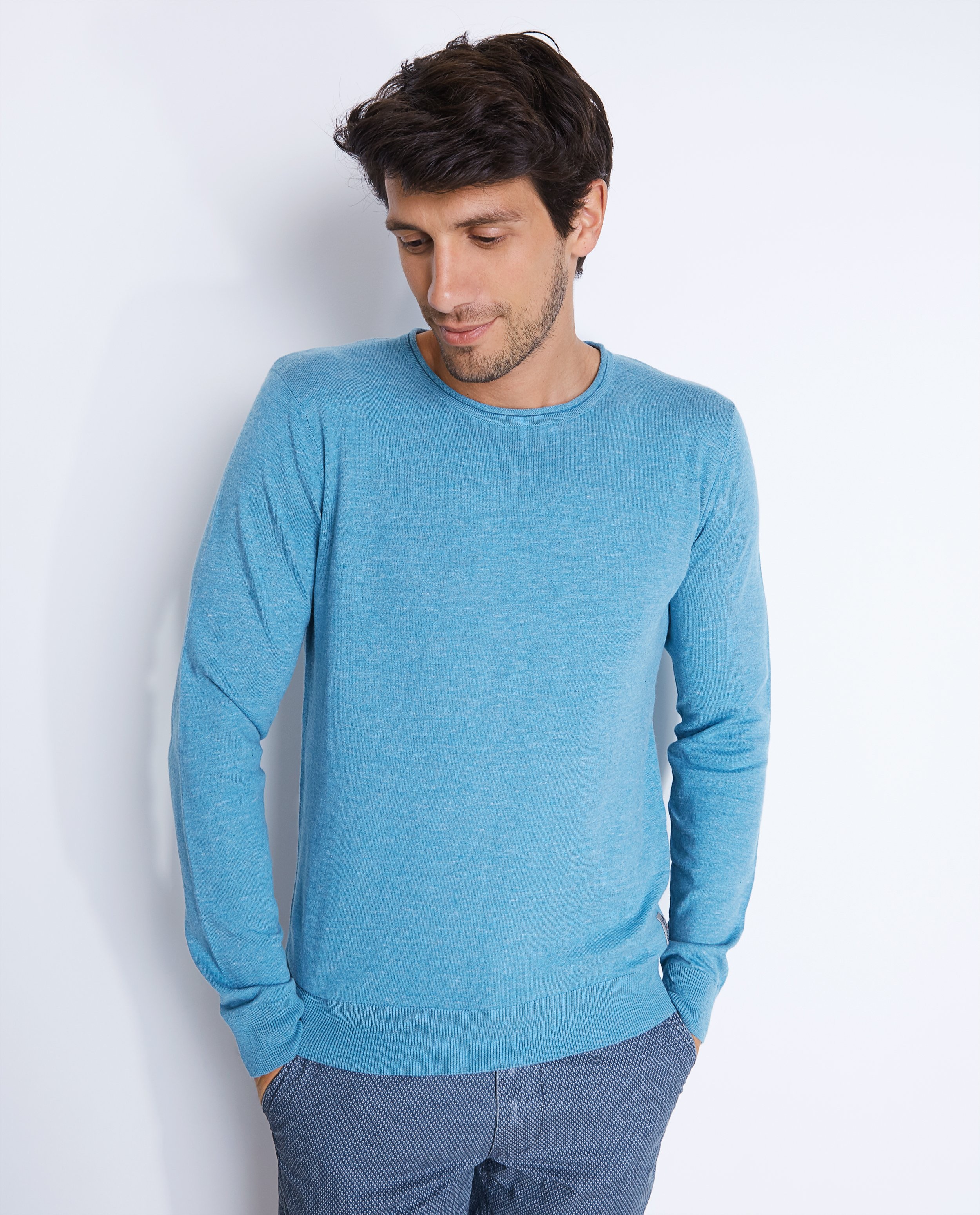 Pulls - Lichtblauwe fijngebreide trui