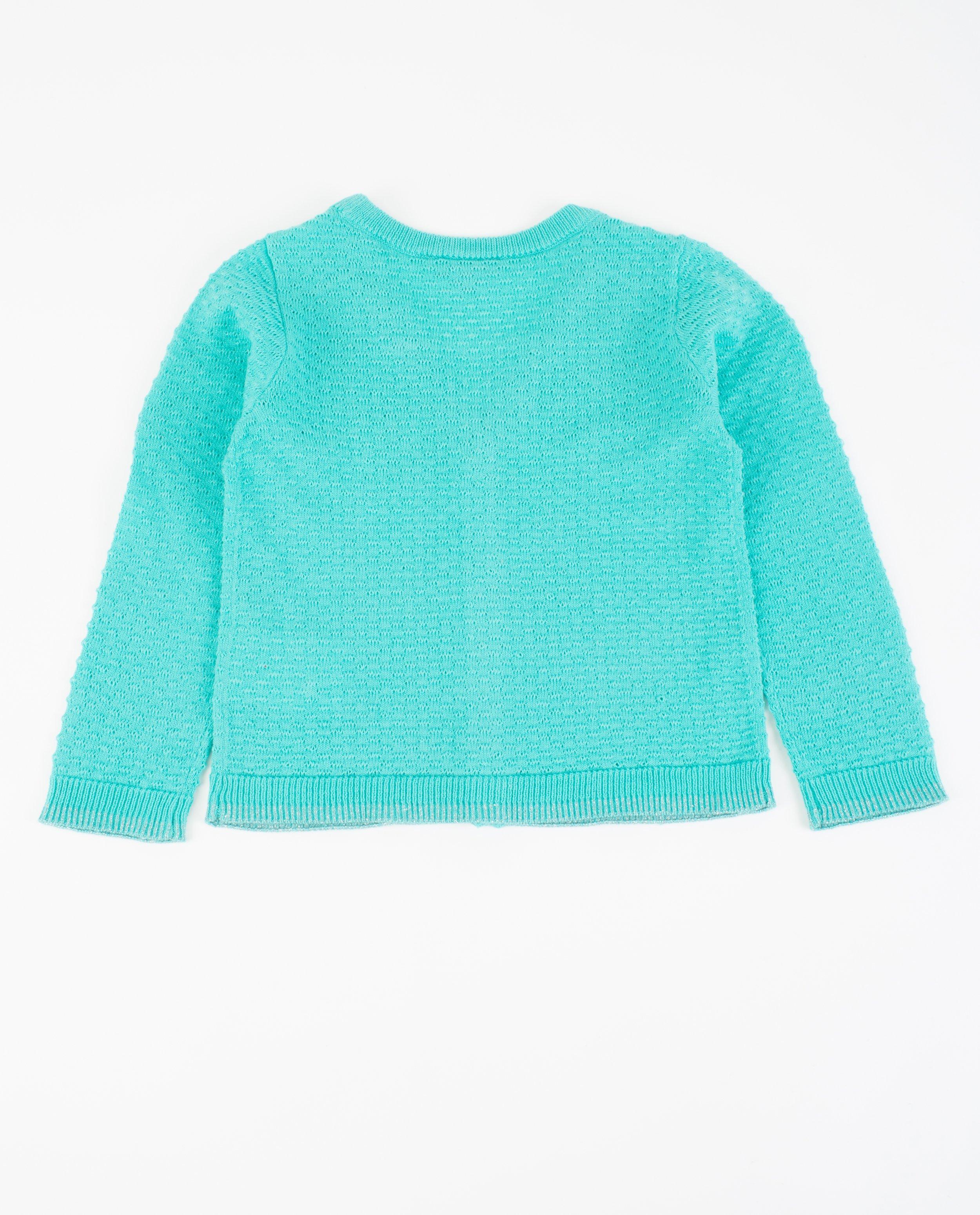 Cardigan - Turkooisblauwe fijngebreide cardigan