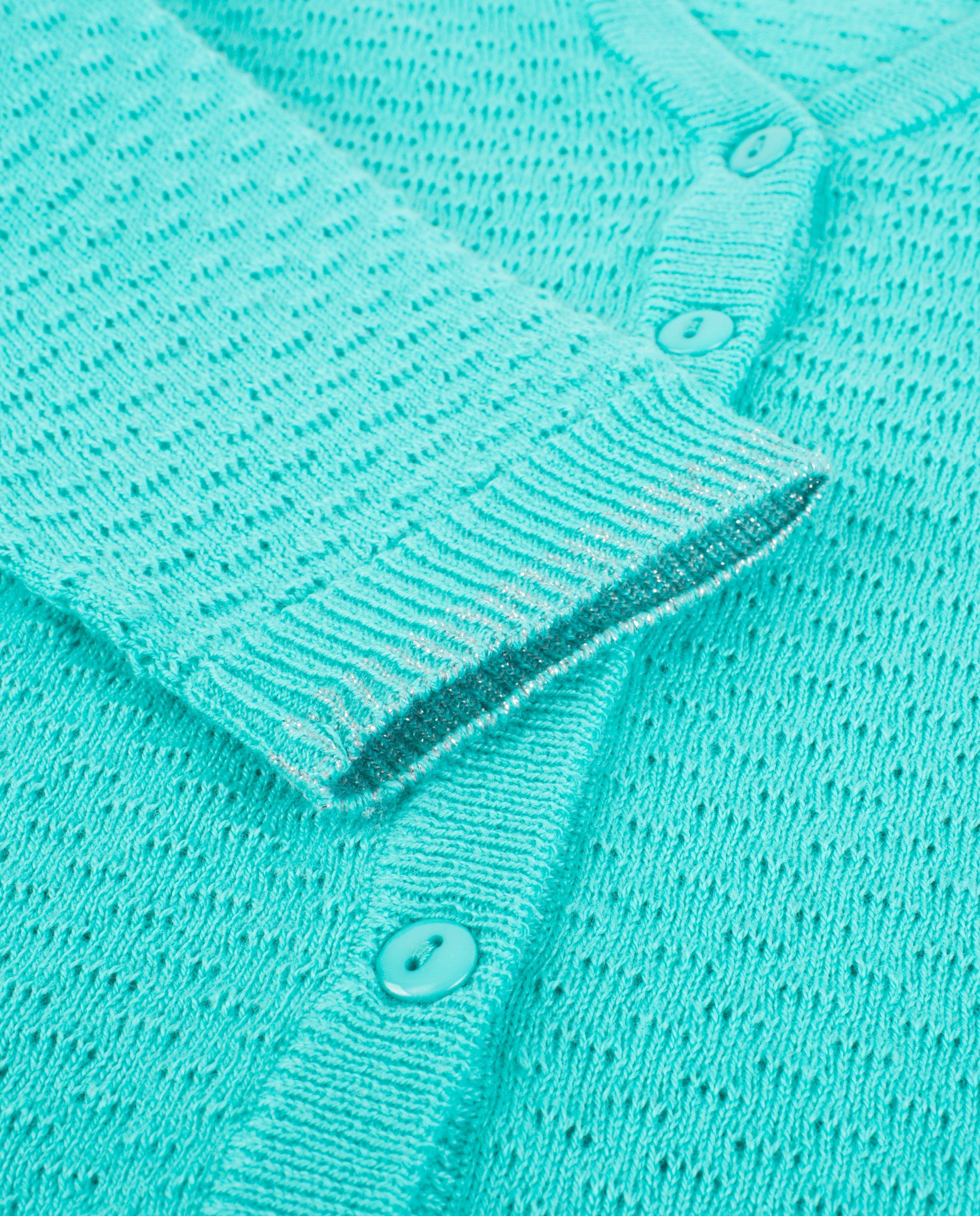 Cardigan - Turkooisblauwe fijngebreide cardigan