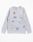 Sweater met opschrift en patches - null - Besties