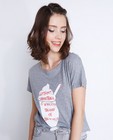T-shirts - Grijs T-shirt met milkshake print