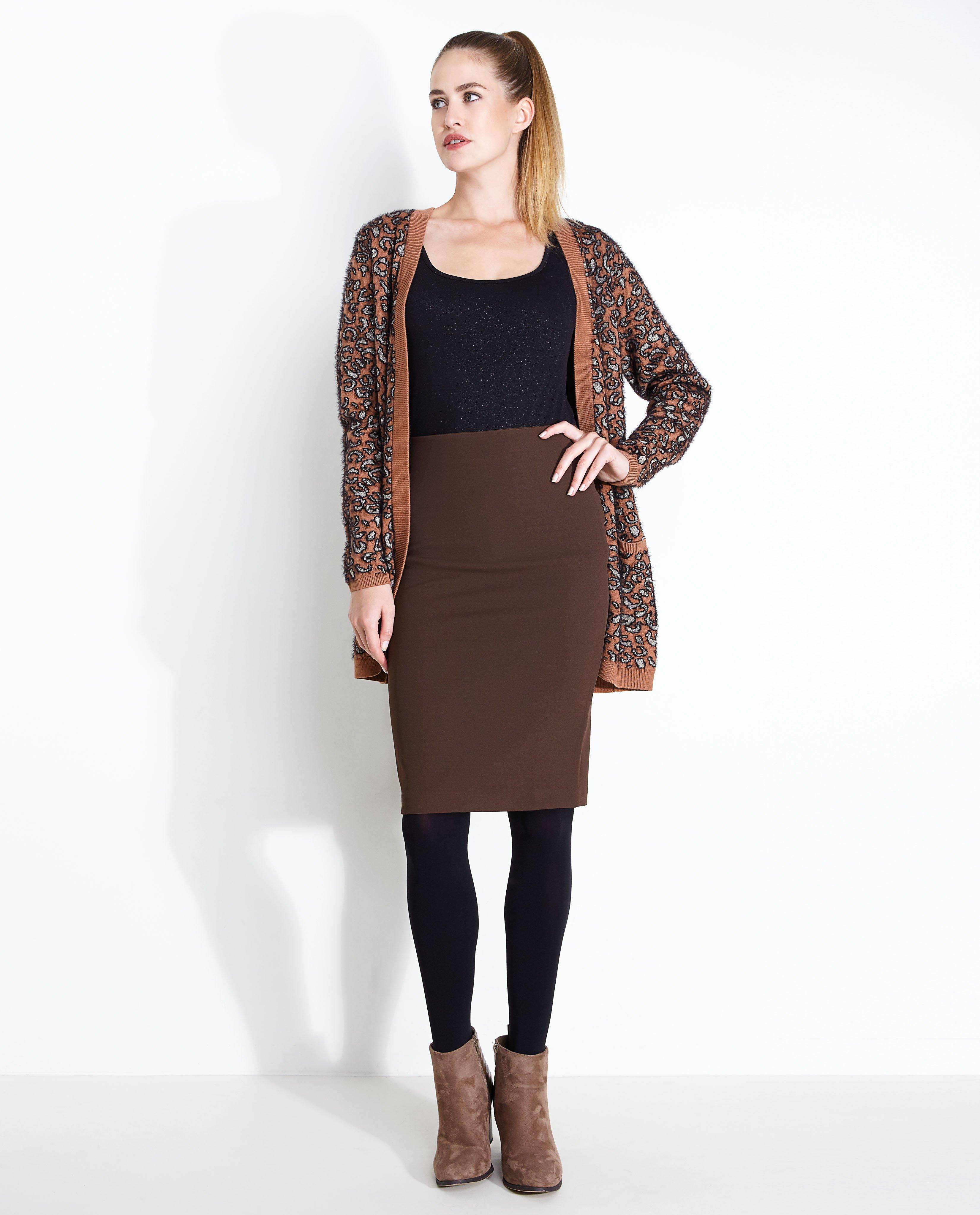 Kokerrok met split - Product Detail - bruin - afbeelding nummer 2