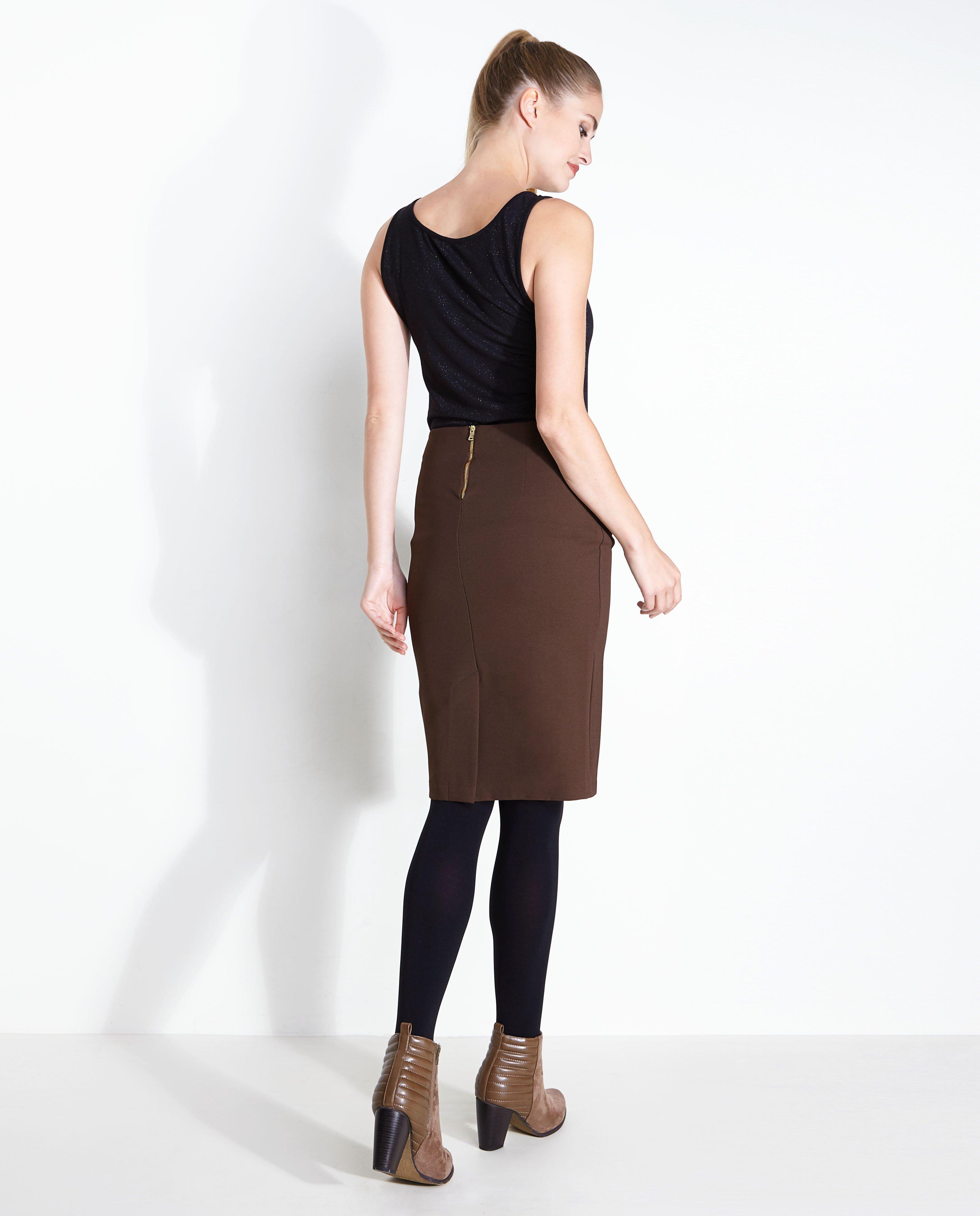 Kokerrok met split - Product Detail - bruin - afbeelding nummer 3